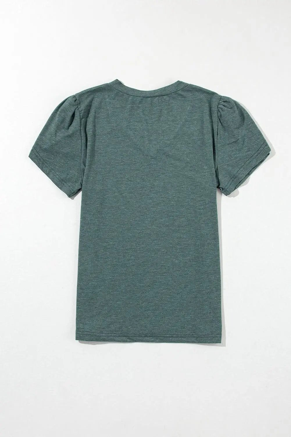 Mist Green Fashion Petal Sleeve V Neck T Shirt - Love Salve